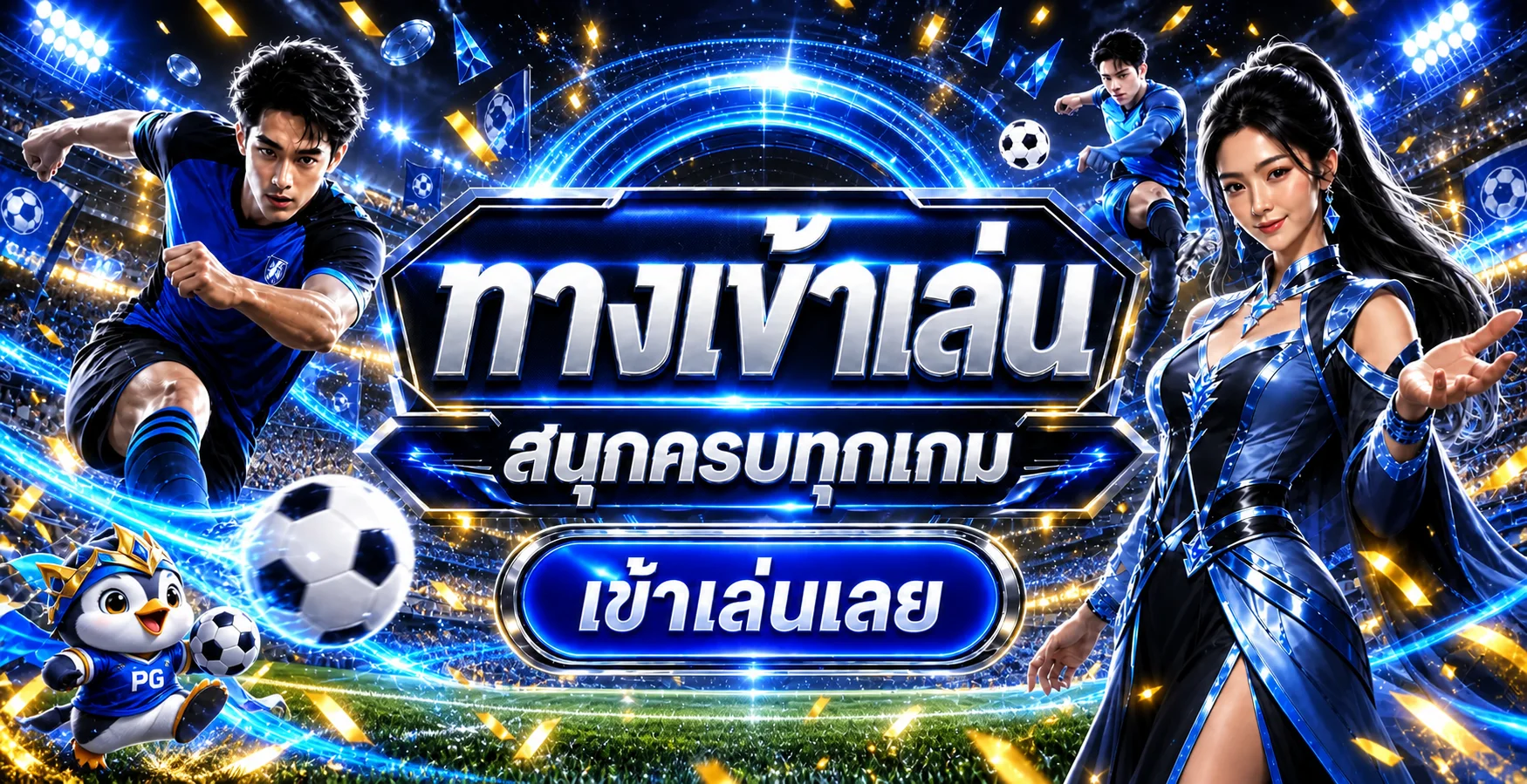ภาพทางเข้าเกมและกีฬา GPT987 ในสนามโทนน้ำเงินทอง